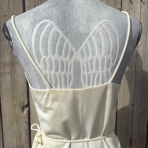 Vintage Joseph RIBKOFF cream starburst wrap dress Sz M - Picture 6 of 9